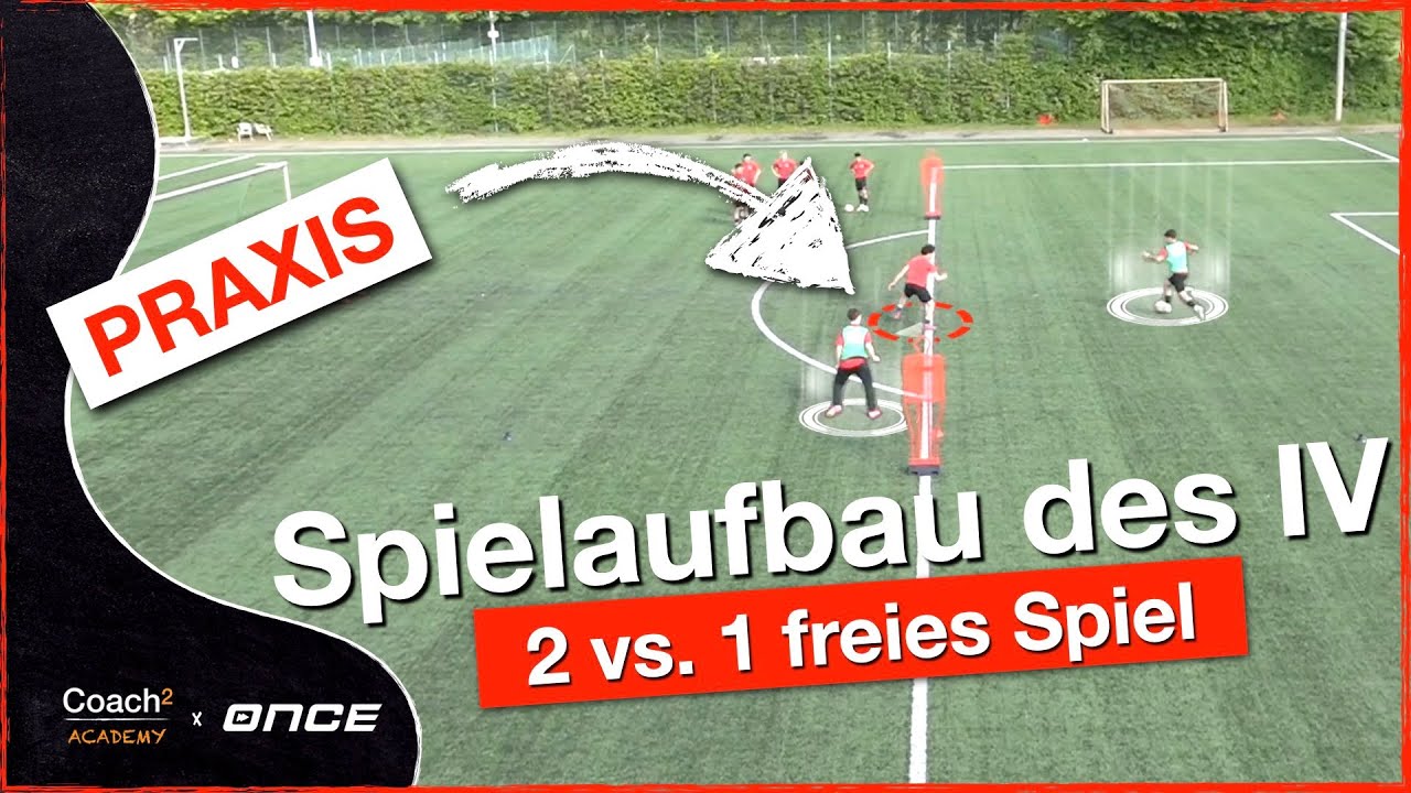 Spielaufbau vom Innenverteidiger plus Umschalten I Coach² - Fußballtraining