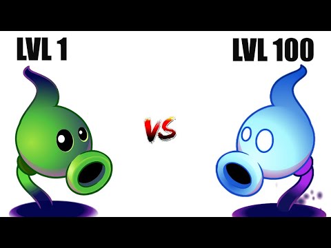 Plants Vs Zombies 2 Shadow Pea LVL 1 VS Shadow Pea LVL100 Power UP