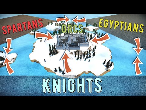 Battle Of 4 Armies: Heavy Knights - Spartans - Egyptian Warriors - Orc Slugga Boy - UEBS 2