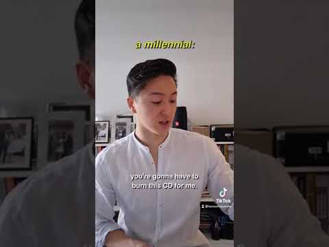 a gen z kid burning a CD