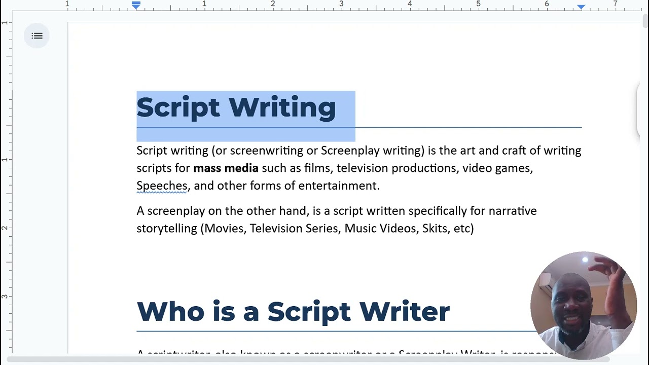 Script writing lesson 03