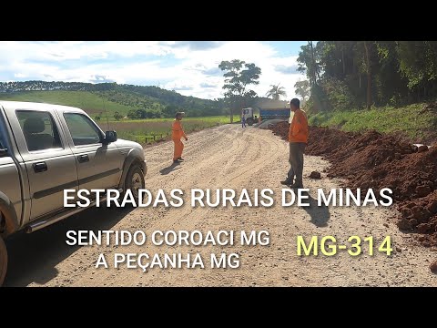 VIAJANDO DE MOTO  PELAS ESTRADAS RURAIS DE  MINAS , MG-314  DE COROACI MG , SENTIDO A PEÇANHA MG 
