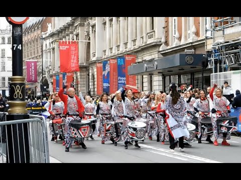 Batala London Afro-Brazillian Samba-Reggae Drum Band Performing At The London NY Day Parade.2023