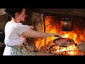 Making Dinner In 1796 Fire Cooking Delicious Meat ASMR Real Historic Recipes