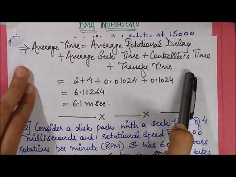 DMA Numericals: Disk Scheduling, Rotational delay, Seek time, Transfer Time, Average Access Time