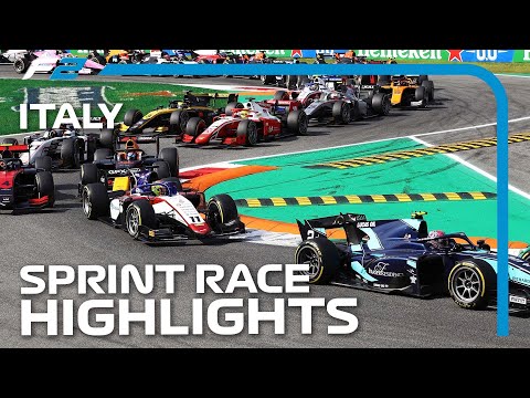 【F2スプリントレースハイライト動画】角田裕毅が参戦するF2の決勝レース。高速サーキット「モンツァ」のスプリントレースハイライト動画