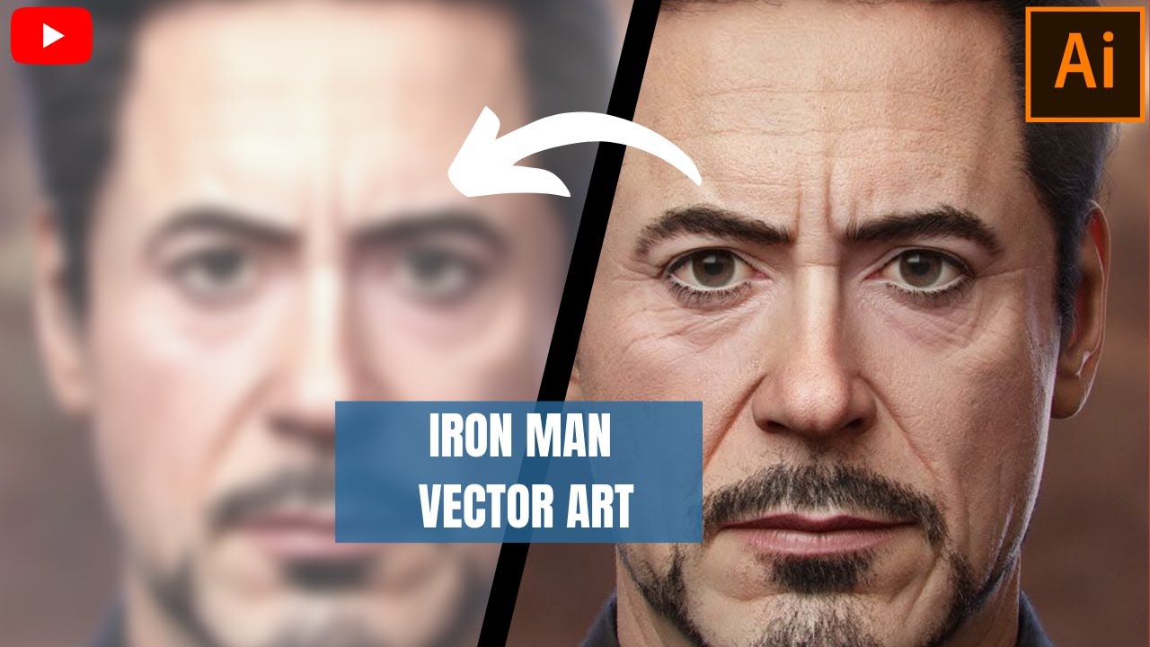 Iron man vector art | vector art in Adobe Illustrator| #tutorial #youtube