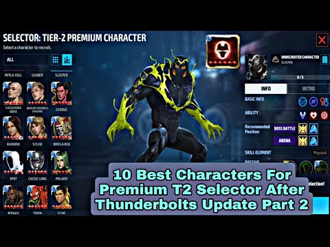 10 Best Characters For Premium T2 Selector After Thunderbolts Update Part 2 - Marvel Future Fight