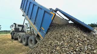 JCB Loading Stones on Tata Dumper #sujal13