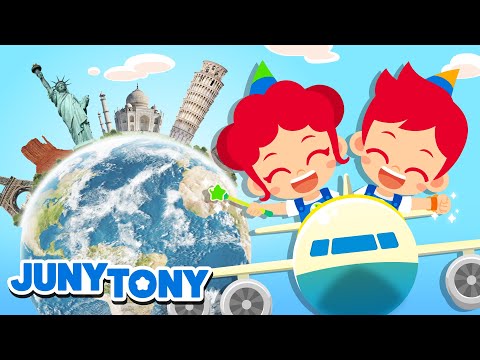 World Landmarks 🌎 Famous Landmarks Pictures ✈️ Explore World Song for Kids｜JunyTony
