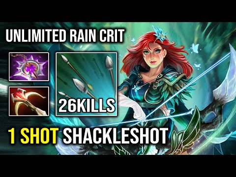 INFINITE RAIN ARROW 1 Shot Shackleshot Windranger 100% Deleted Mid Ganker Dota 2