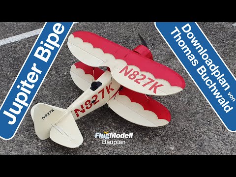 Macht Spaß! Jupiter Bipe – Doppeldecker im Retro-Look von Thomas Buchwald aus FlugModell 7+8/204