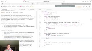 YouTube video 'Leetcode Solution - 2043 Simple Bank System'