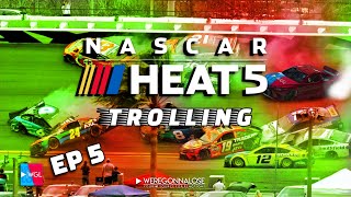 Nascar Heat 5 Trolling - Crashing Nascar Heat Racers Into the Pits and Passing For 1st Place EP5