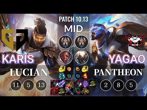 GEN Karis Lucian vs JDG Yagao Pantheon Mid - KR Patch 10.13