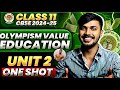 Olympism Value Education Detailed Oneshot Unit 2 Physical Education Class 11 CBSE 2024 25