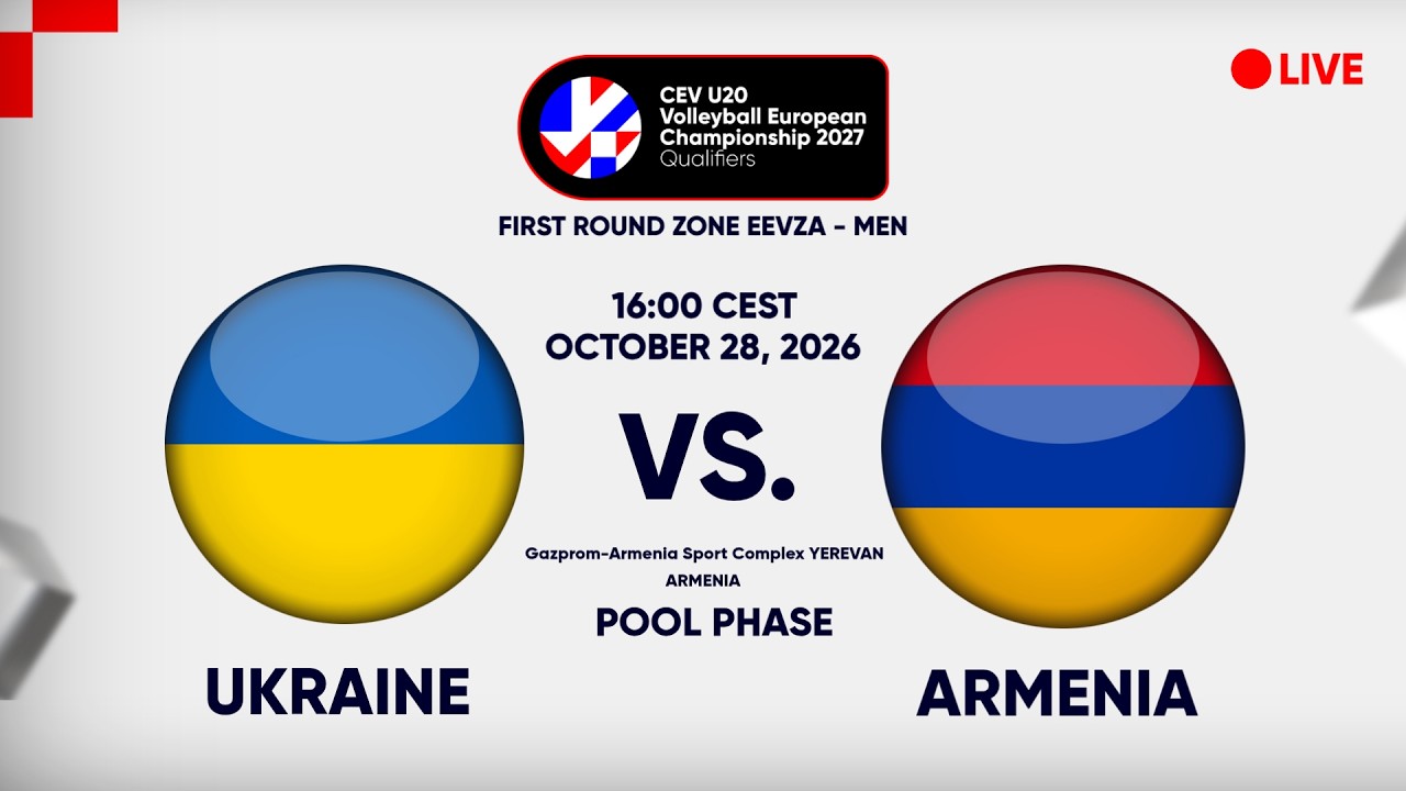 LIVE | UKRAINE vs. ARMENIA | CEV U20 EuroVolley 2027 Men | Qualifiers | EEVZA | POOL PHASE