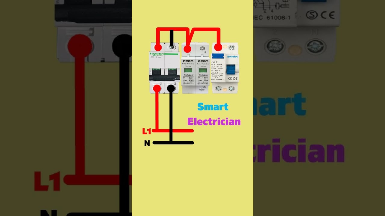 Túlfeszültség-védelmi eszköz (SPD) telepítése és csatlakoztatása kismegszakítóval és áramvédő kapcsolóval @ Smart Electrician
