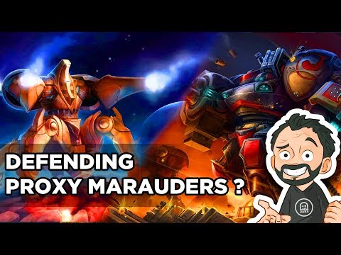 StarCraft 2 - PvT - DEFENDING a PROXY MARAUDERS!