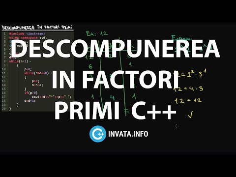 Descompunerea in factori primi C++