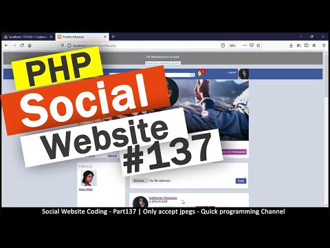 Social Website from scratch Part 8 Profile Page Top Bar | PHP | HTML | CSS | MYSQL Database