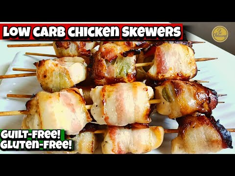 NO GRILL, NO OIL! CHICKEN BACON SKEWERS! EASY CHICKEN RECIPE/HEALTHY RECIPE