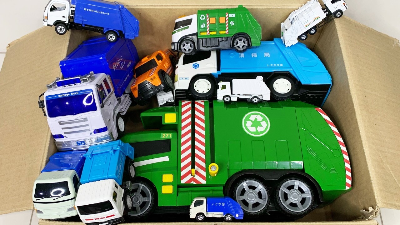 坂道走る『ゴミ収集車』のミニカー！坂道走行テスト！サイレン鳴る｜Slope driving test with minicars of “garbage truck” on the slope!