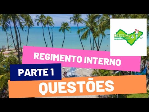 CRESS-AL / REGIMENTO INTERNO / QUESTÕES Bloco 01
