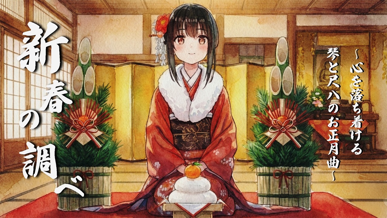 【お正月BGM】心を落ち着ける新年のひととき 、 琴と尺八で正月気分を味わう「新春の調べ」【作業・勉強・フリーBGM】