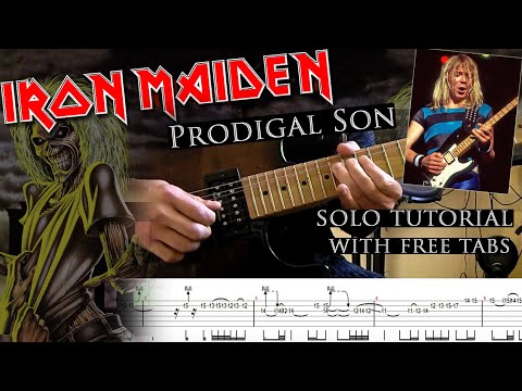 Iron Maiden - Prodigal Son Dave Murray's solo lesson (with tablatures and backing tracks)
