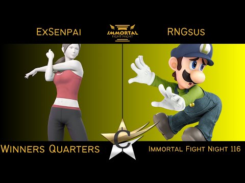 Immortal Fight Night 116 Winners Quarters - ExSenpai (Wii Fit Trainer) vs RNGsus (Luigi) Smash Ult