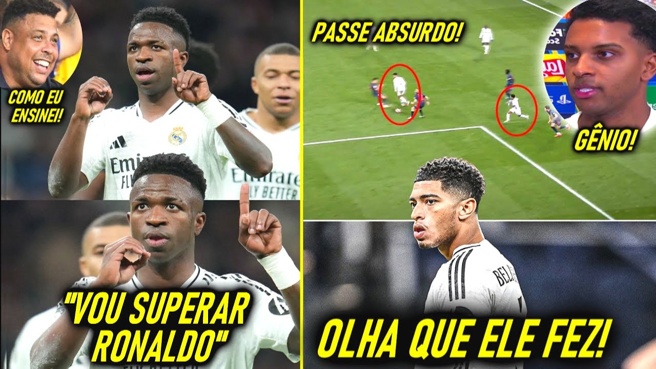 GENIAL! - VINI JR FAZ HISTÓRIA no REAL! - OLHA a REAÇÃO de RODRYGO com BELLINGHAM!