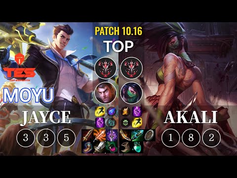 TES Moyu Jayce vs Akali Top - KR Patch 10.16