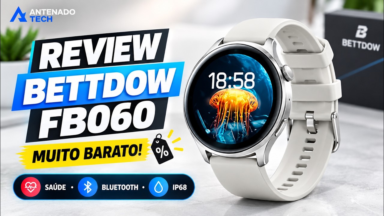 Miniatura da avaliação em vídeo de Smartwatch Blackview Tela HD 1.85 Polegadas Bluetooth IP68