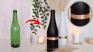 HOW TO UPCYCLE OLD USED WINE BOTTLES INTO FLOWER VASES/DIY HOME DECORATION CRAFT IDEAS/QUICK & EASY
