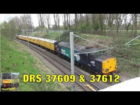 DRS 37609 & 37612 Haul a Test Train Past Pleck Park 22/4/16