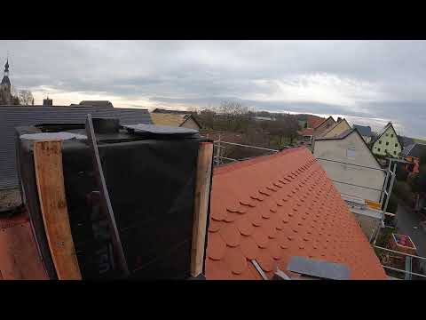 Schornstein mit Schiefer eindecken - Teil 1 - Biberschwanzdach Schönbach