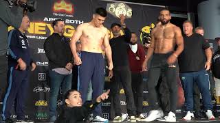 BEK BULLY MELIKUZIEV vs PIERRE DIBOMBE WEIGH IN EsNews Boxing