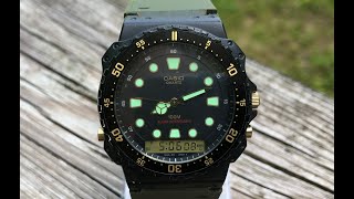 Download lagu Vintage CASIO AQ 100W Army Dive watch mp3