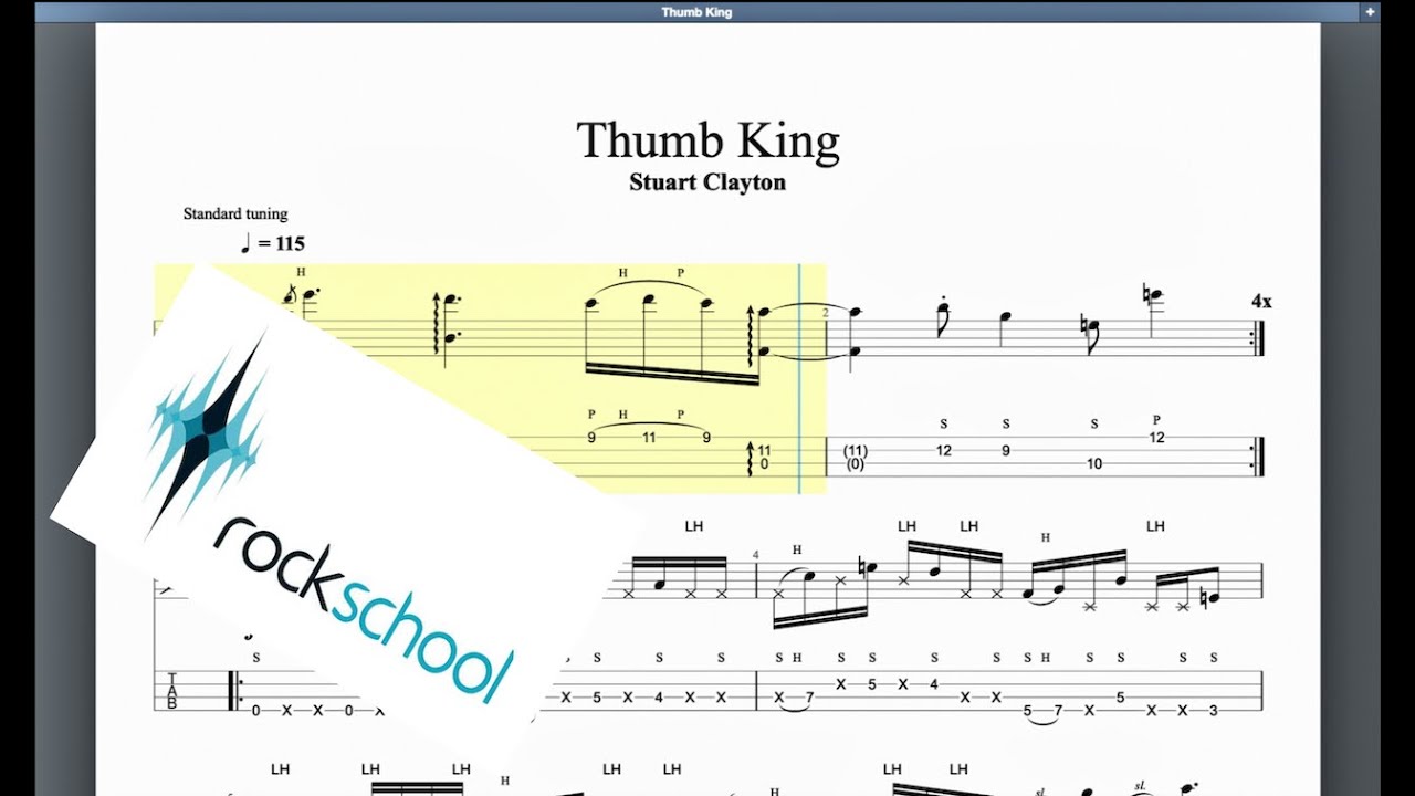 Thumb King Rockschool Grade 7 Bass