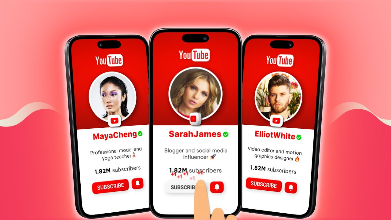 YouTube 3D Phone Animation – Subscribe & Bell Call to Action