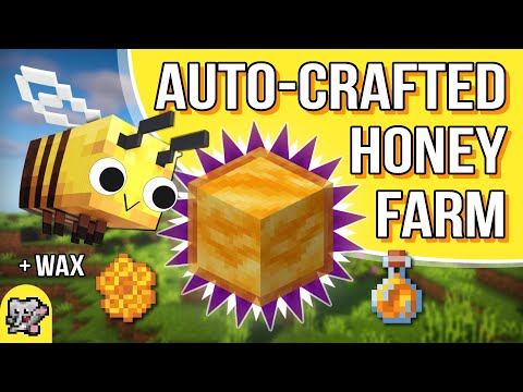 Bee Farm Auto-Craft Honey Blocks & Wax | Minecraft Farm Tutorial | BEDROCK MCPE XBOX PS SWITCH