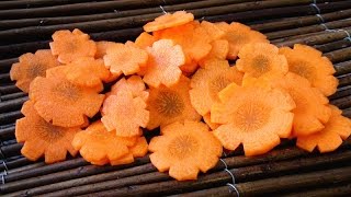 How To Make Carrot Flowers - Vegetable Carving Garnish - Sushi Garnish - Food Decoration How To Make Carrot Flowers - Vegetable Carving Garnish - Sushi Garnish - Food Decoration
