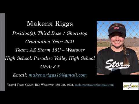 Makena Riggs Softball Skills Video - 2021 3B Shortstop