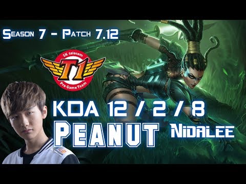 SKT T1 Peanut NIDALEE vs REK'SAI Jungle - Patch 7.12 KR Ranked