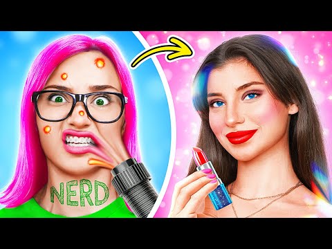 Amazing Makeover from Nerd to Popular Girl! How to Become Popular College Queen!