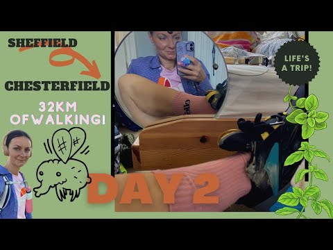 SHEFFIELD➡️CHESTERFIELD Day 2 of my walking trip ☀️ (English subtitles). 🇬🇧