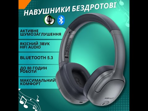 Наушники беспроводные для телефона планшета полноразмерные Bluetooth 5.3 Acefast H6 Блютуз наушники на голову с микрофоном - фото 1 - id-p2634297676