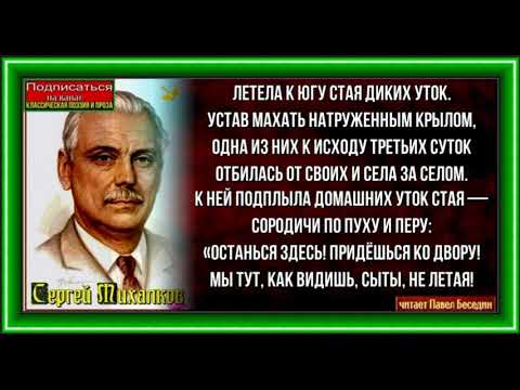 Тихий водоём ,Басня Сергея Михалкова, читает Павел Беседин