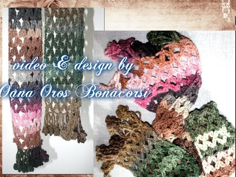 Crochet long fast &easy  scarf by Oana